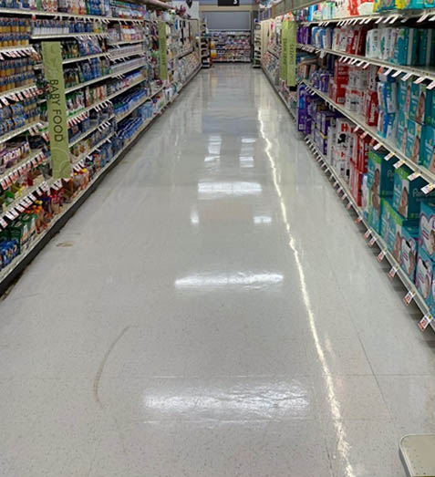 GROCERY STORE AISLE WATER REMEDIATION AFTER PHOTO
